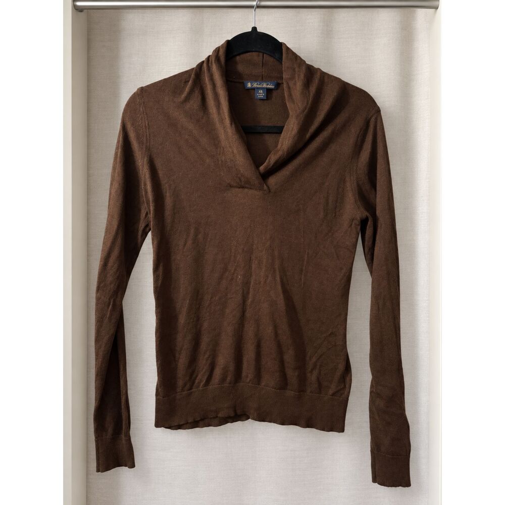 Brooks Brothers Chocolate Brown Cowl-Neck Top